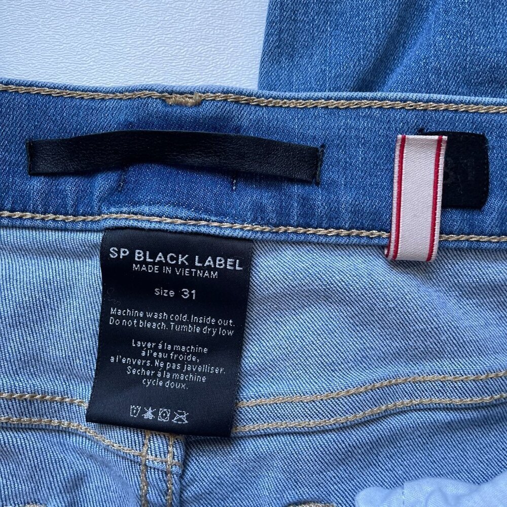 SP Black Label Distressed Floral Embroidered Skinny Jeans SZ 31 - 28” Boho Denim - Picture 9 of 12